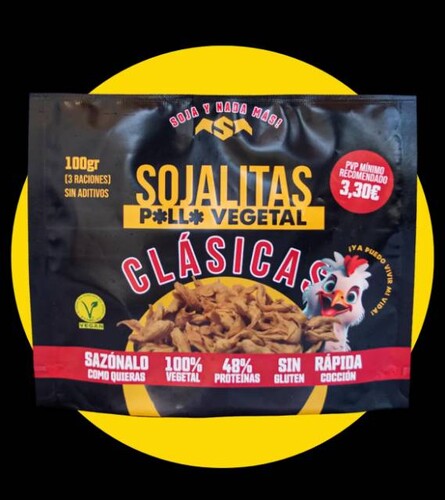 L-56592bdb4f8b3b06f0d0516f51d2333f.jpeg Sojalitas Clásicas Soja Texturizada Sin Gluten, paquete de 100 g
