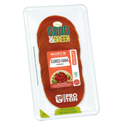 L-5d3896e5e5efd3d7333ee647f88fa455.png Lonchas Jamón Curado 100% Vegetal Good & Green, paquete de 90 g