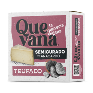 Queso Vegan Semicurado Trufado Quevana, paquete de 180 g