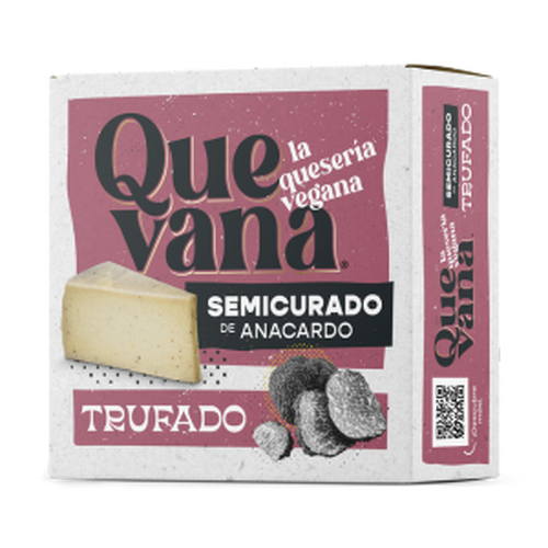 Queso Vegan Semicurado Trufado Quevana, paquete de 180 g