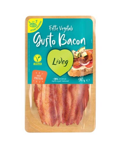 Lonchas Bacón Vegano Liveg, paquete de 90 g