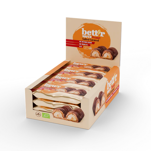 Wafer de Chocolate con Crema de Cacahuete y Caramelo Salado Bett'r, ud. de 33 g