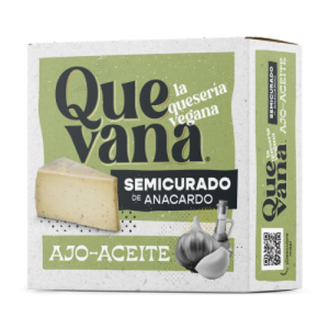 Queso Semicurado de Anacardos de Ajo y Aceite Quevana, pieza de 180 g