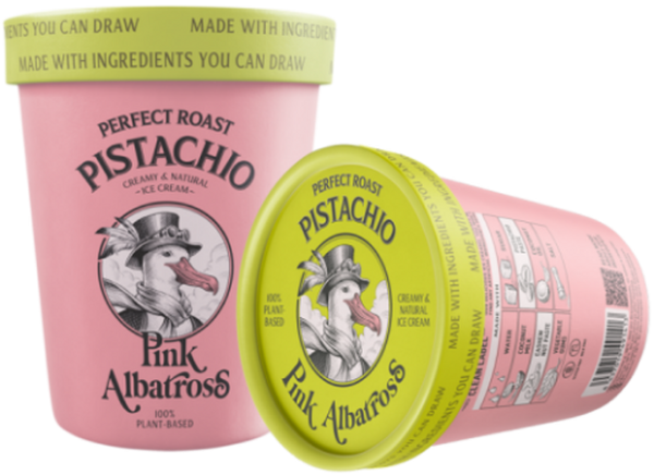Helado Perfect Roast Pistacho Pink Albatross, bote de 480 ml