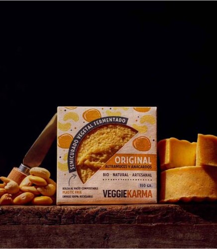 Semicurado Vegetal Fermentado Original Veggie Karma Sin Gluten, pieza de 150 g