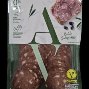 Lonchas Estilo Salchichón Altervego vegano, paquete de 80 g Sin Gluten