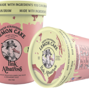 Helado Tarta de Limón y Fresa Pink Albatross, bote de 480 ml
