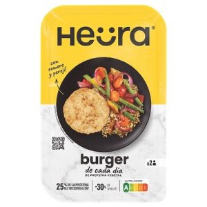 Hamburguesa Vegana Estilo Pollo con finas hierbas 2 uds Heura, paquete de 180 g Sin Gluten