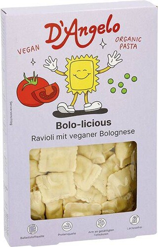 L-ef60236aa5d2b2ebccb0a9bb7d8a348b.jpeg Ravioli Bio Vegano de Boloñesa D´angelo, caja de 250 g