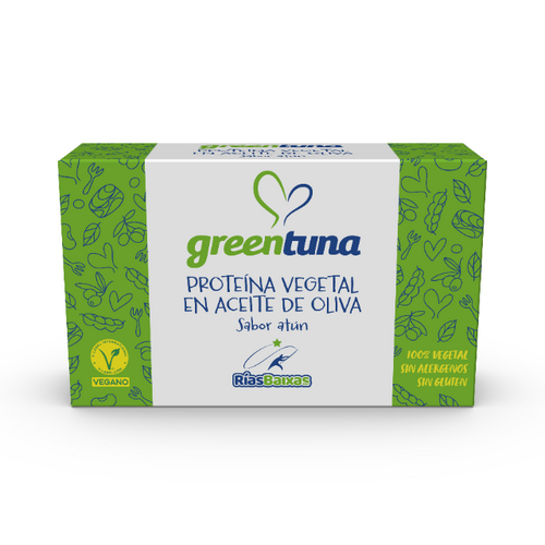 L-fe2e9c59ed527986238dd1f27e018304.png Proteína vegetal en aceite de oliva Greentuna, caja de 110 g Sin Gluten